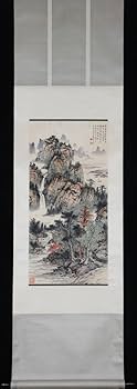 掛け軸   中国書    古美術 Amazon.co.jp: 豪華 掛け軸 絵 落款 書 茶 寺 中国 古 美術 骨董